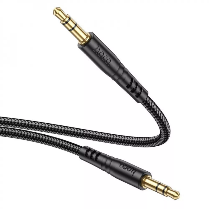 Аудіокабель HOCO UPA24 3.5mm male to 3.5mm male, nylon braid, 1m, Black