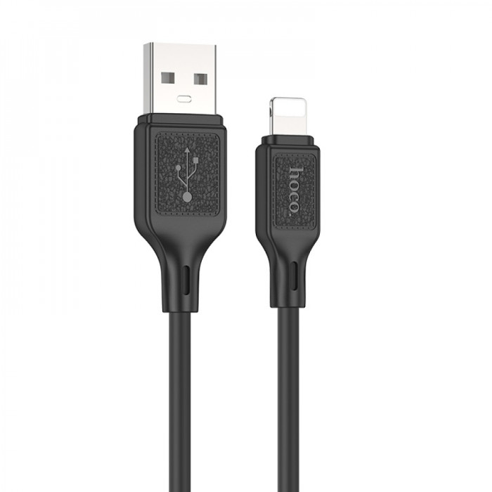 Кабель HOCO X90 Cool silicone charging data cable for iP Black