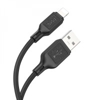 Кабель HOCO X90 Cool silicone charging data cable for iP Black