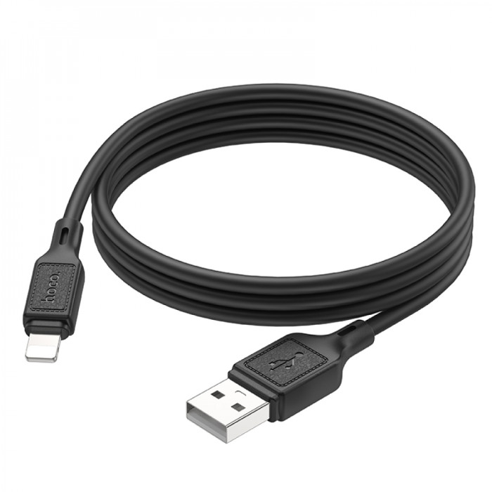 Кабель HOCO X90 Cool silicone charging data cable for iP Black