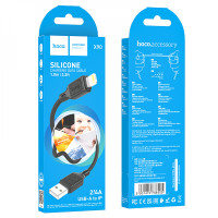 Кабель HOCO X90 Cool silicone charging data cable for iP Black