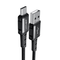Кабель ACEFAST C1-04 USB to Type-C 3A, 1.2m, nylon aluminum connectors, Black