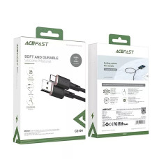 Кабель ACEFAST C2-04 USB to Type-C 3A, 1.2m, silicone, zinc connectors, Black