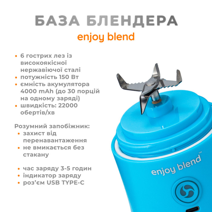 Портативний блендер ENJOY BLEND 63738318 голубий