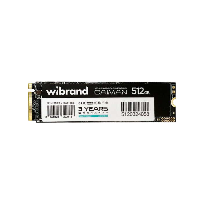Накопичувач SSD M.2 Wibrand Caiman 512GB NVMe 2280 PCIe 3.0 3D NAND