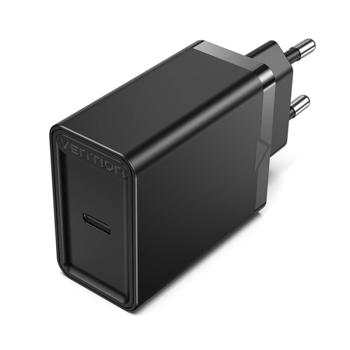 Мережевий зарядний пристрій Vention 1-port USB-C Wall Charger(20W) EU-Plug Black (FADB0-EU)
