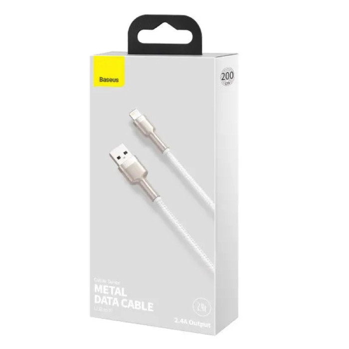 Кабель Baseus Cafule Series Metal Data Cable USB to IP 2.4A 1m White