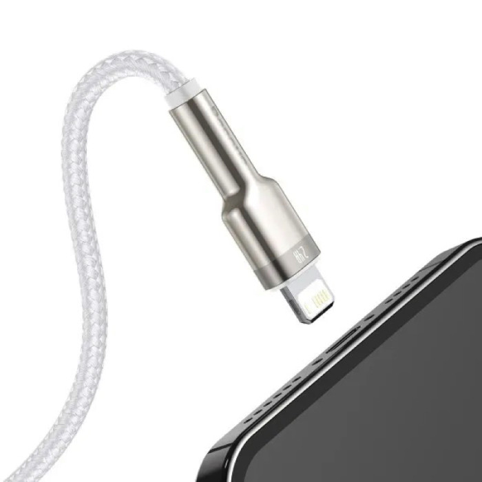 Кабель Baseus Cafule Series Metal Data Cable USB to IP 2.4A 1m White