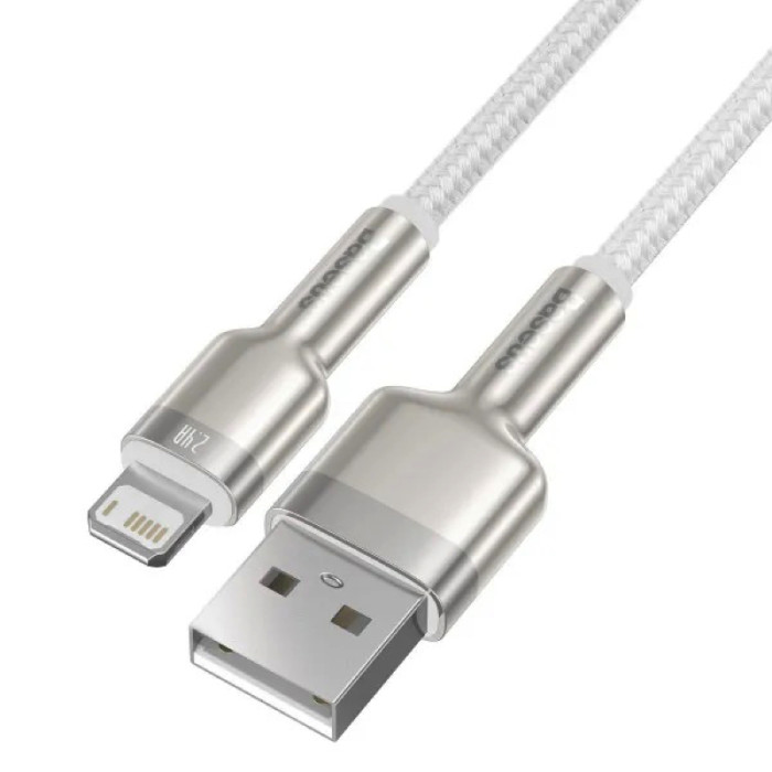 Кабель Baseus Cafule Series Metal Data Cable USB to IP 2.4A 1m White