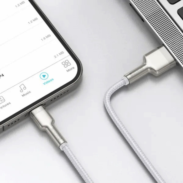 Кабель Baseus Cafule Series Metal Data Cable USB to IP 2.4A 1m White