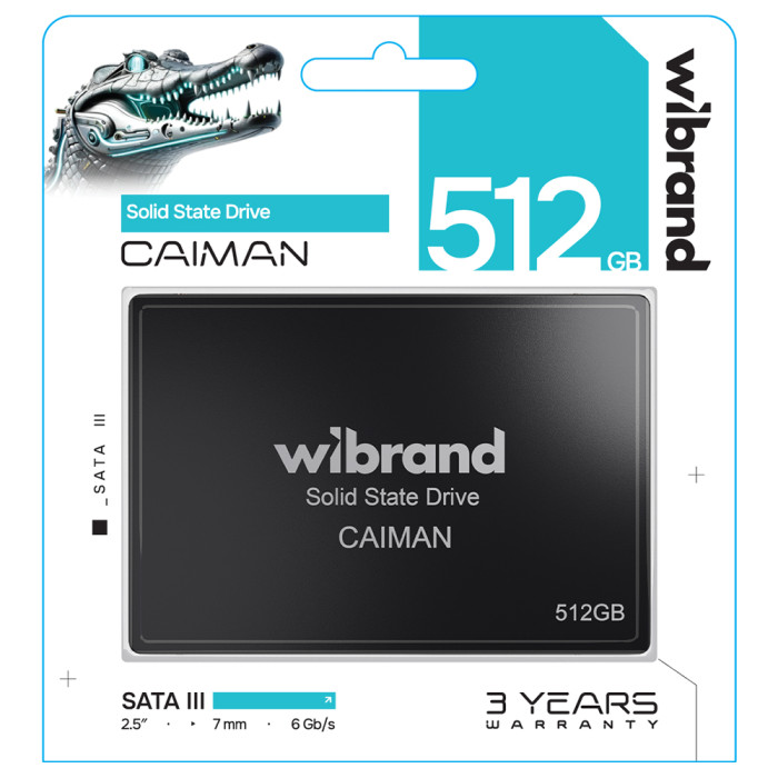 Накопичувач SSD Wibrand Caiman 512GB 2.5" 7mm SATAIII Standard
