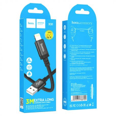 Кабель HOCO X91 Radiance charging data cable for iP(L=3M) Black