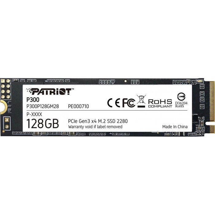 Накопичувач SSD M.2 Patriot P300 128GB NVMe 2280 PCIe 3.0 3D TLC