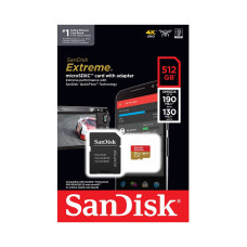 Карта пам'яті microSDXC (UHS-1 U3) SanDisk Extreme A2 512Gb class 10 V30 (R190MB/s,W130MB/s) (adapter SD)