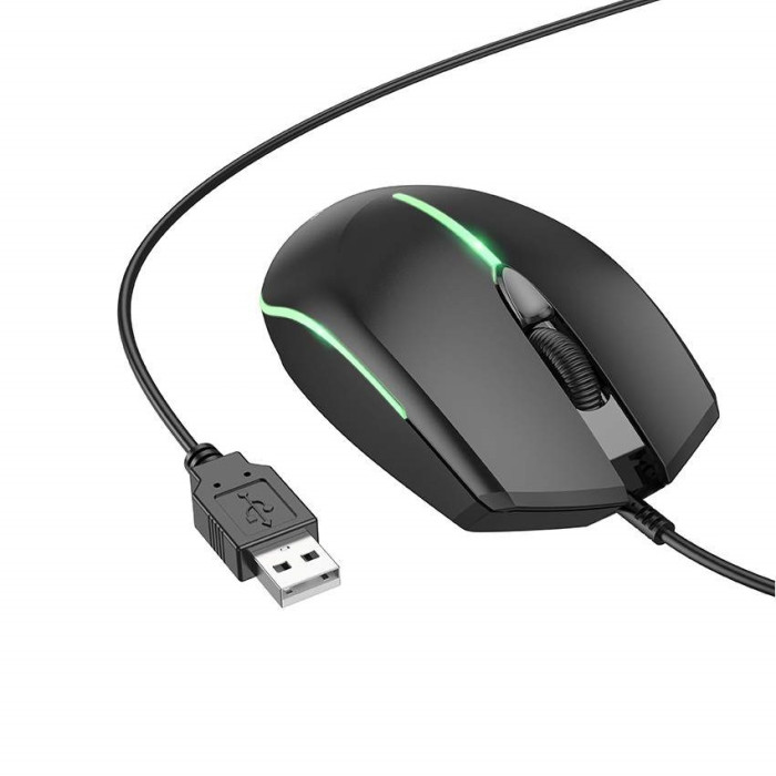 Миша BOROFONE BG10 Soaring game luminous wired mouse Black