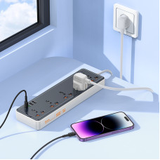 Мережевий подовжувач HOCO AC14A Rico 5-position socket(PD30W/1C3A) Black