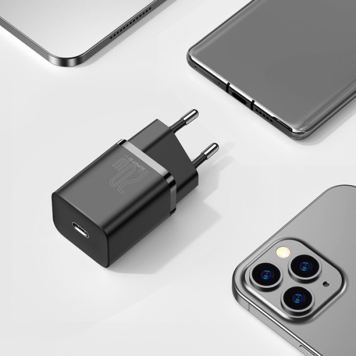 Мережевий зарядний пристрій Baseus Super Si Quick Charger 1C 20W EU Black