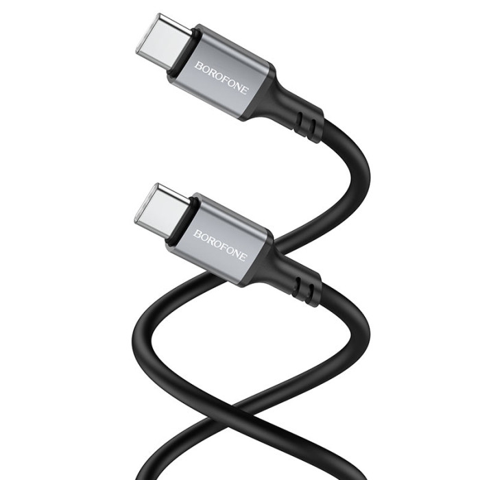 Кабель BOROFONE BX83 Type-C to Type-C Famous 60W silicone charging data cable Black