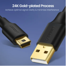 Перехідник UGREEN US132 USB 2.0 A Male to Mini 5 Pin Male Cable 1m (Black)(UGR-10355)
