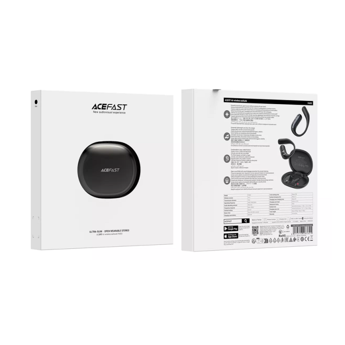 Бездротові навушники TWS ACEFAST FA002 ACEFIT Air wireless earbuds, ENC, IP54, Black