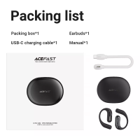 Бездротові навушники TWS ACEFAST FA002 ACEFIT Air wireless earbuds, ENC, IP54, Black