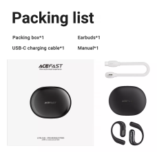 Бездротові навушники TWS ACEFAST FA002 ACEFIT Air wireless earbuds, ENC, IP54, Black