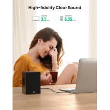 Аудіокабель UGREEN AV127 3.5mm Male  to 6.35mm Male, TRS Stereo Audio Cable, nylon braid, 2m Gray