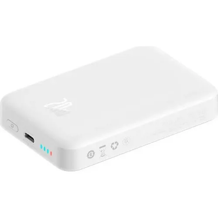 Зовнішній акумулятор Baseus Magnetic Mini Wireless Fast Charge Power Bank 10000mAh 20W White