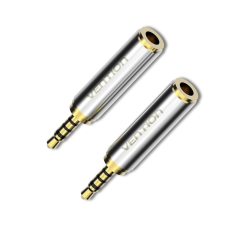 Аудіо перехідник Vention 2.5mm Male to 3.5mm Female Audio Adapter Silvery Metal Type (VAB-S02)