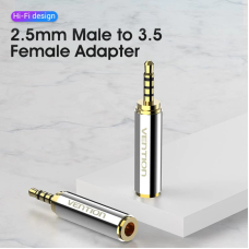 Аудіо перехідник Vention 2.5mm Male to 3.5mm Female Audio Adapter Silvery Metal Type (VAB-S02)