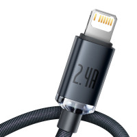 Кабель Baseus Crystal Shine Series Fast Charging Data Cable USB to iP 2.4A 2m Black