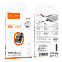 Перехідник HOCO UA36 iP male to USB female OTG transparent adapter Black