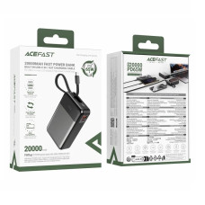 Зовнішній акумулятор ACEFAST M21 PD65W power bank with cable 20000mAh Black