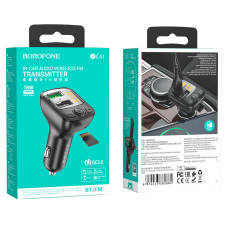 АЗП з FM-модулятором BOROFONE BC41 Eminency QC3.0 Car BT FM transmitter 18W Black 8525500090