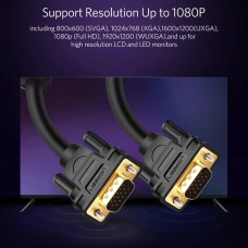 Кабель UGREEN VG101 VGA Male to Male Cable 1m (Black)(UGR-11673)