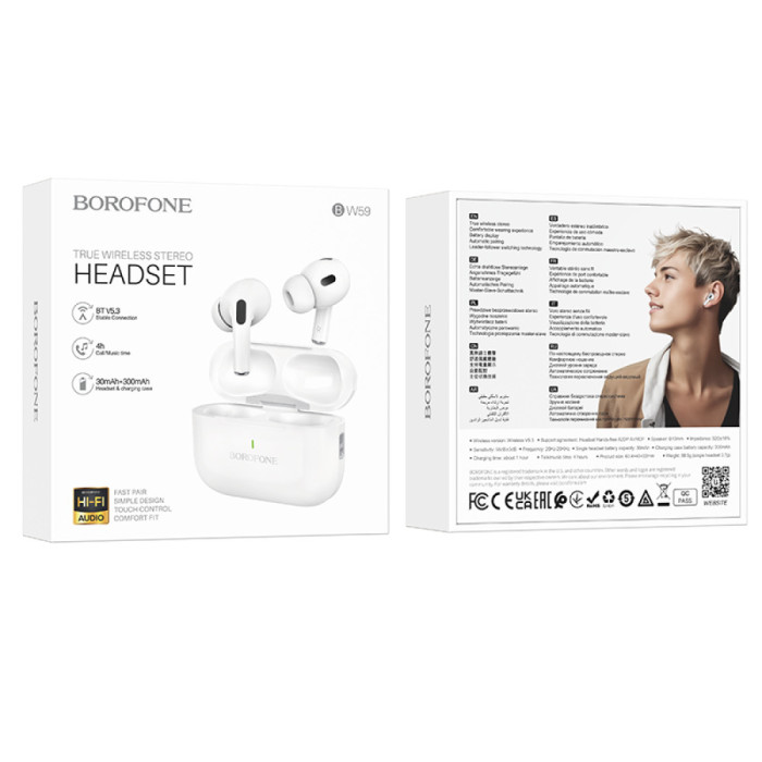 Бездротові навушники TWS BOROFONE BW59 True wireless stereo headset White