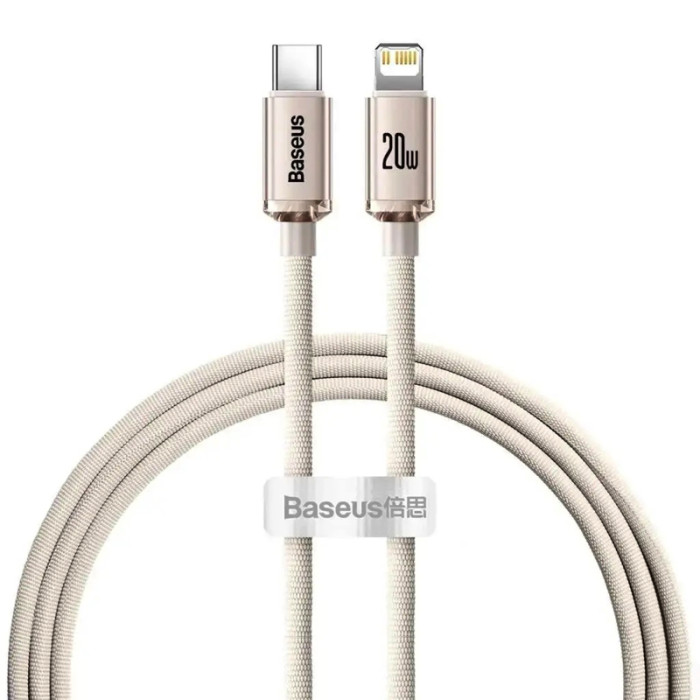 Кабель Baseus Crystal Shine Series Fast Charging Data Cable Type-C to iP 20W 1.2m Pink