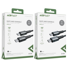 Кабель ACEFAST C1-03 Type-C to Type-C 3A, 1.2m, nylon, aluminum connectors, Black