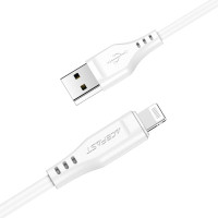 Кабель ACEFAST C3-02 USB to iP 2.4A, 1.2m, TPE, TPE connectors, White