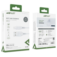 Кабель ACEFAST C3-02 USB to iP 2.4A, 1.2m, TPE, TPE connectors, White