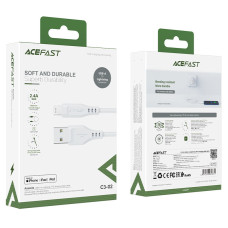 Кабель ACEFAST C3-02 USB to iP 2.4A, 1.2m, TPE, TPE connectors, White