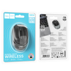 Маніпулятор миша HOCO GM34 Nuevo dual-mode business wireless mouse Black Metal Gray