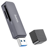 Кардрідер HOCO HB45 Spirit 2-in-1 USB 3.0 card reader Metal Gray