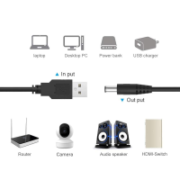 Кабель живлення для роутера USB-DC 5v-12v (1m)