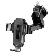 Автотримач для телефона з БЗП HOCO HW3 Wise automatic induction wireless fast charging car holder(center console) Black