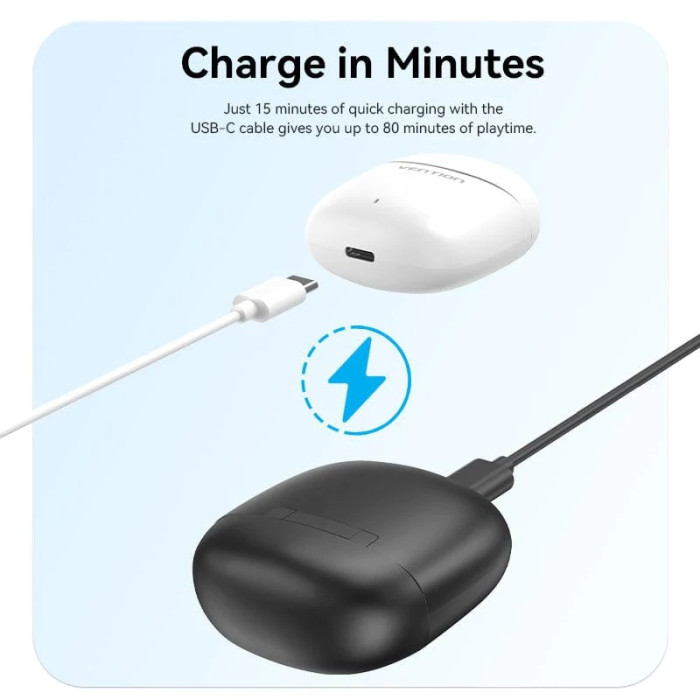 Бездротові навушники TWS Vention Elf Earbuds E02, IPX4, Black (NBGB0)