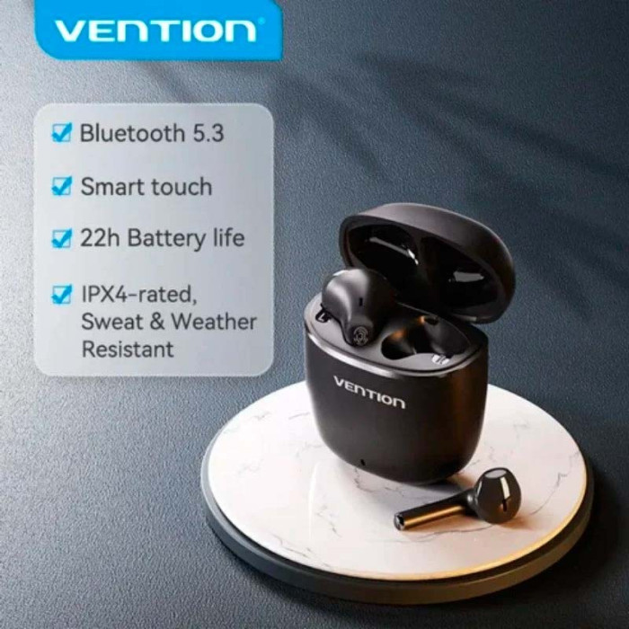 Бездротові навушники TWS Vention Elf Earbuds E02, IPX4, Black (NBGB0)
