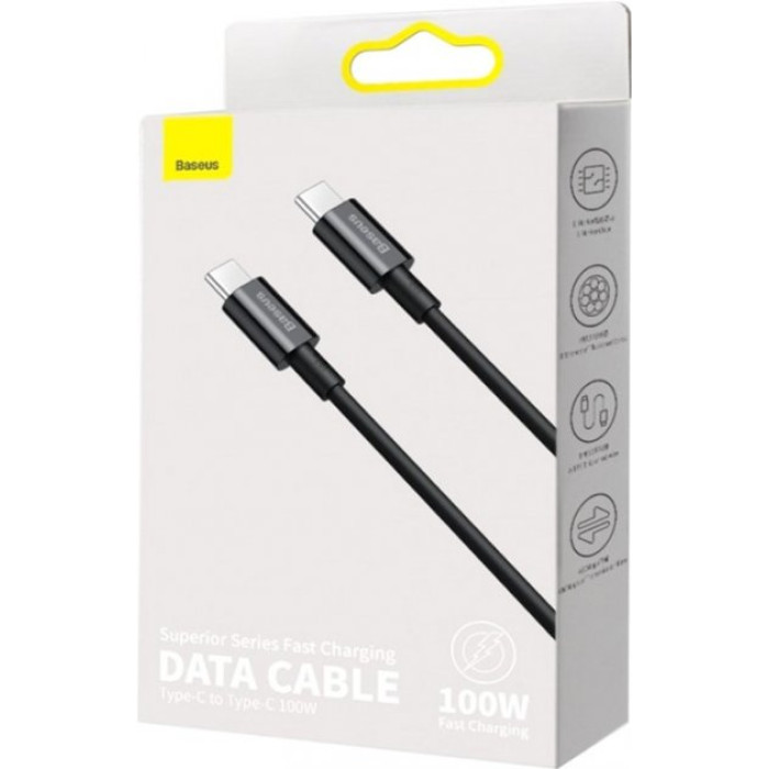 Кабель Baseus Superior Series Fast Charging Data Cable Type-C to Type-C 100W 2m Black