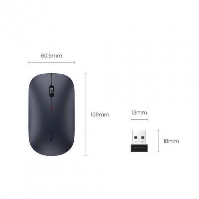 Маніпулятор миша UGREEN MU001 Portable Wireless Mouse (Black)
