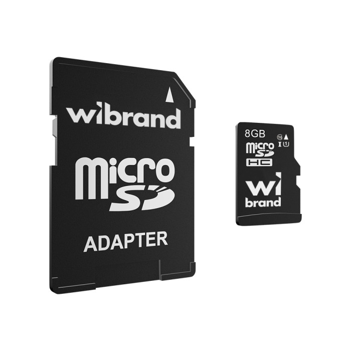 Карта пам'яті microSDHC (UHS-1) Wibrand 8Gb class 10 (adapter SD)